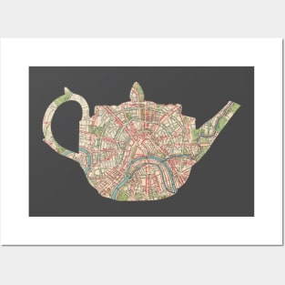 Russian Teapot cut from 1935 map of Moscow Posters and Art